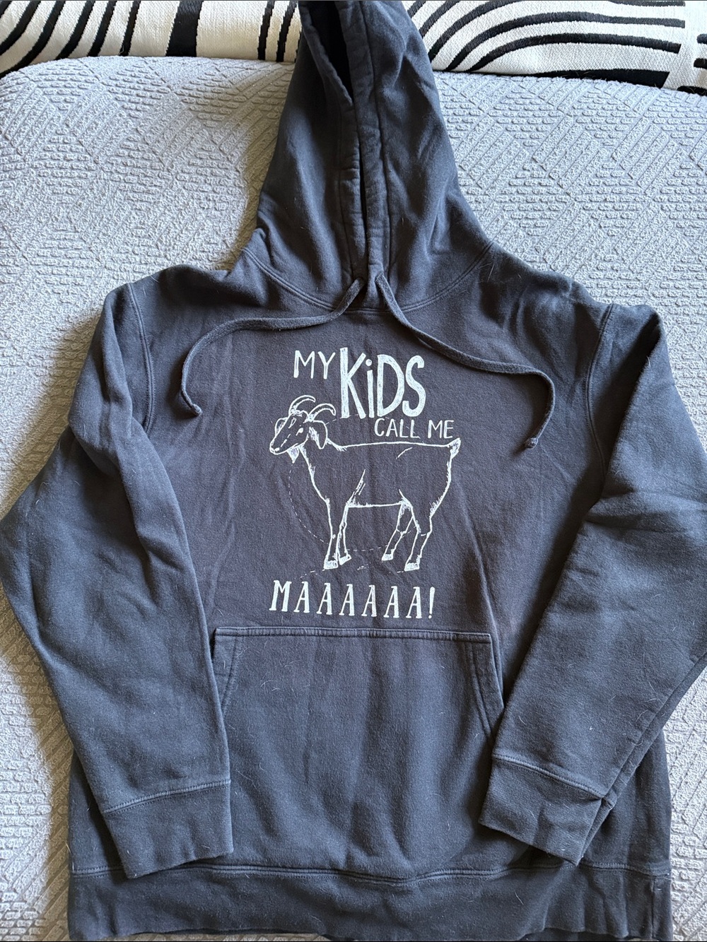 Wonens Graphic Hoodie Sweatshirt - Charcoal "My Kids Call Me Maaaaaa!"